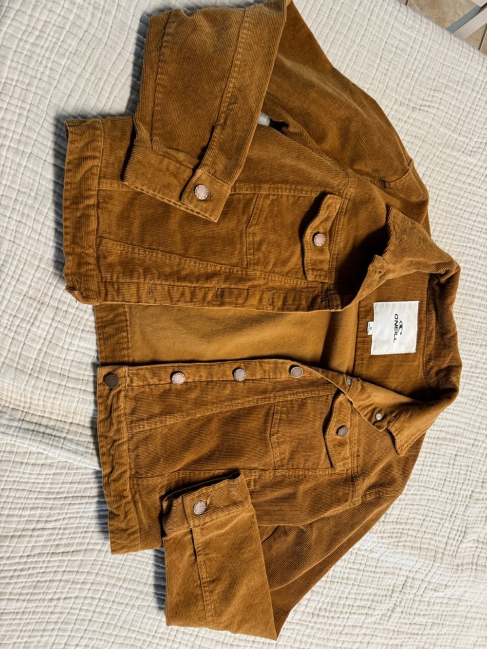 O'Neill Corduroy Shacket in Caramel Brown - Picture 3 of 3